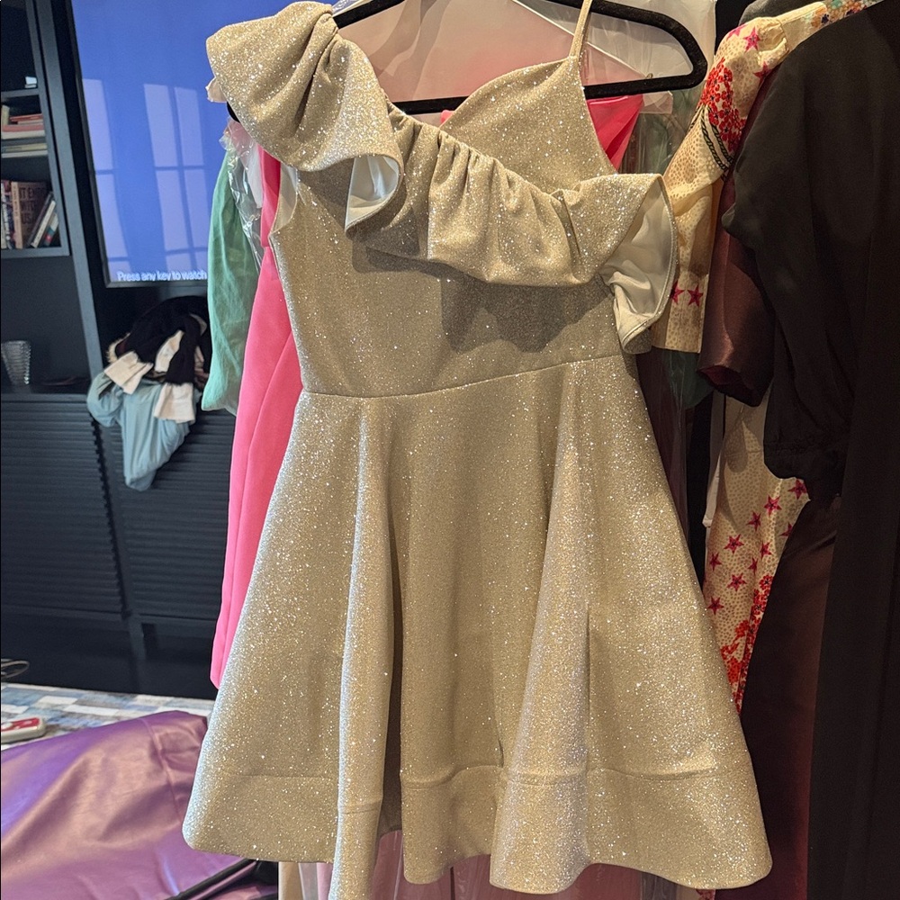 Elegant Gold Kids Formal Dress